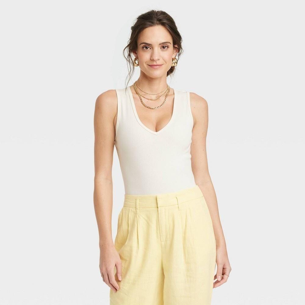 Women's Tank Bodysuit - a New Day White